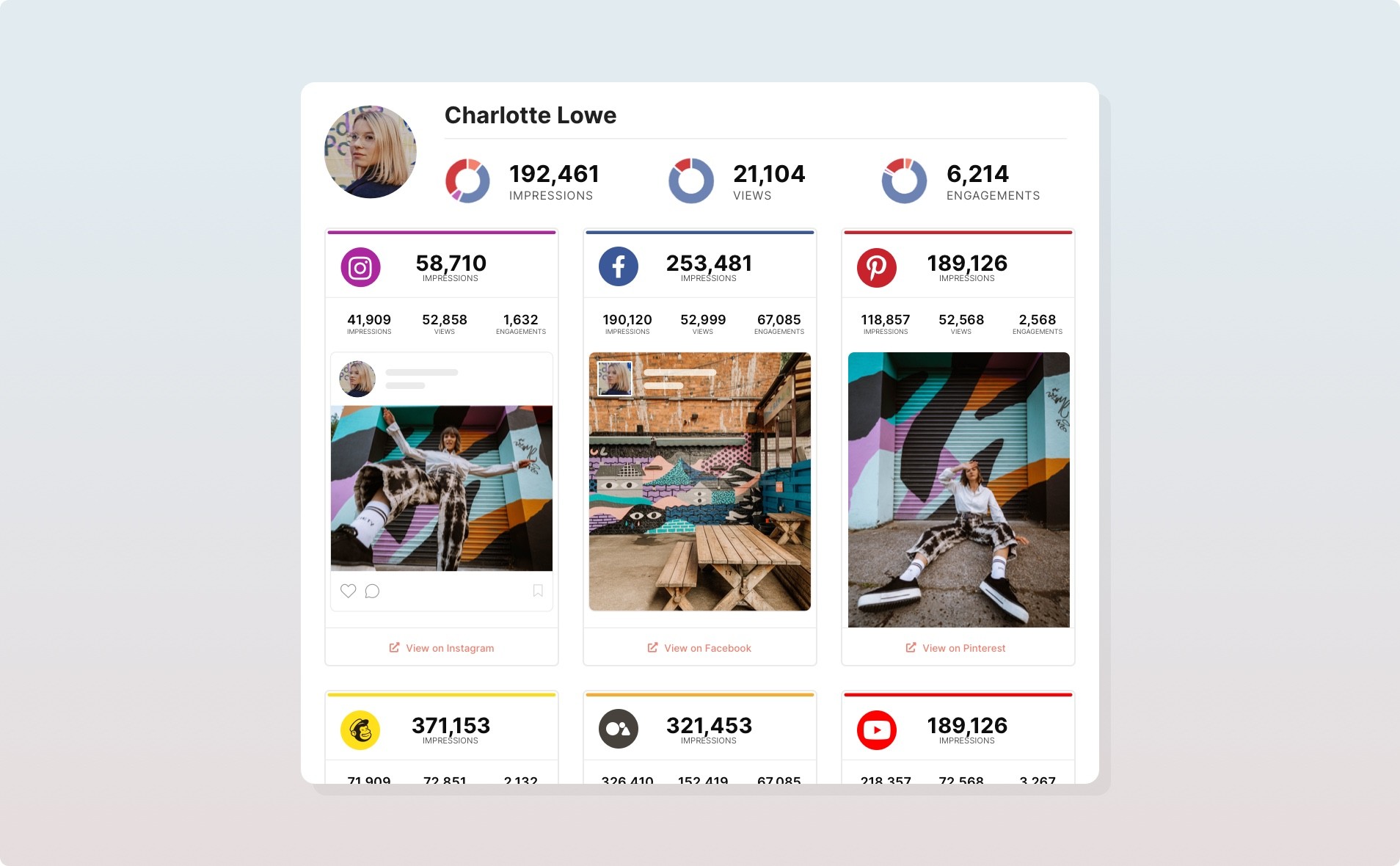 Campaign performance data in InfluenceKit